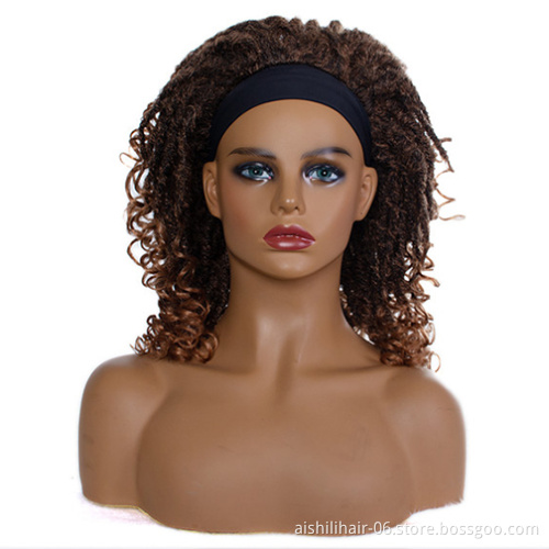 Passion twist barided headband wigs synthetic hair wigs vendors heat resistant wigs  for black women
